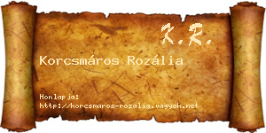 Korcsmáros Rozália névjegykártya