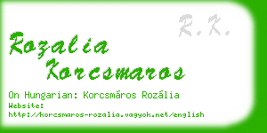 rozalia korcsmaros business card